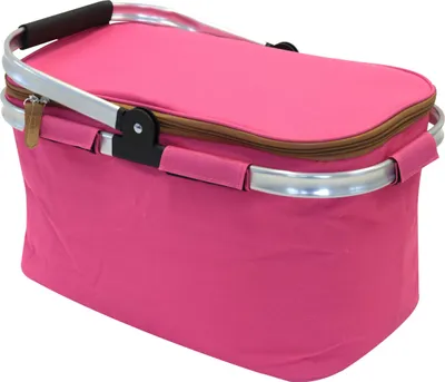 Produktbild von Picknik-Korb, Kühl Einkaufskorb Thermo Korb 23 Ltr., 29x46x26cm, Reißverschluss, Farbe Pink