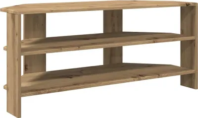 Image de vidaXL Meuble TV d'angle, 102x40,5x45 cm, imitation chêne artisanal, panneaux de particules