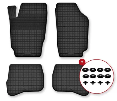 Image de Tapis de sol en caoutchouc pour Jeep Grand Cherokee XJ 1992-1998 – 4 pièces, noirs, semi-universel, adapté