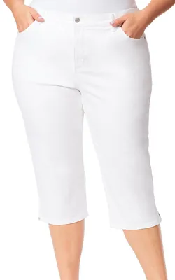 Zdjęcie produktu dla Spodnie typu capri damskie Gloria Vanderbilt Amanda, kolor: ecru (odcień białego), rozmiar: 24 Plus