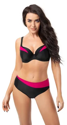 Produktbild von Selente My Secret D7319 Bikini mit Bügel-Top in großen Größen, Schwarz/ Dunkelpink, Gr. 85E/ Slip 42