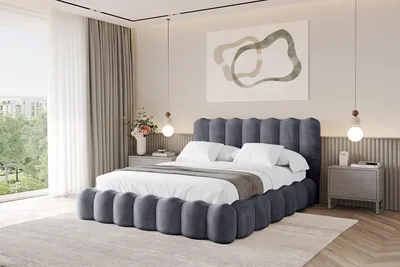 Produktbild von ALTDECOR Polsterbett mit Bettkasten - SORA 200x200 Dunkelgrau Bett mit Matratze H3/H4, Kopfteil und Fußteil, Boxbett, Doppelbett mit Stauraum