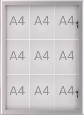 Produktbild von MAUL Schaukasten MAULexcite Hochformat 9 x A4 Aluminium 100 x 73.9 x 2.8 cm silber