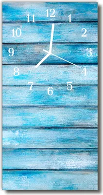 Produktbild von Tulup Glasuhr Wanduhr Küchenuhr Echt-Glas 30x60 Holz Blau