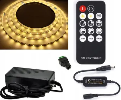 Image de Omako Bande LED 5m 300 LED Blanc Chaud 2835