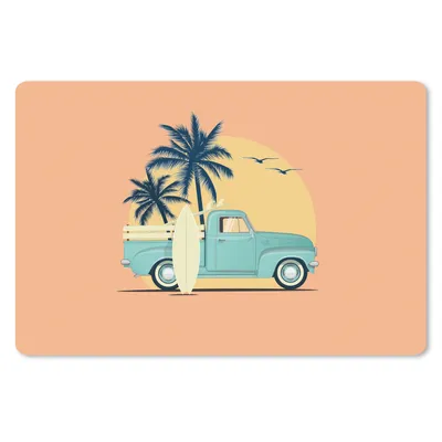 Produktbild von MuchoWow® Mauspad Mousepad Bus - Vogel - Palme - Surfbrett 27x18 cm - Mousepads - Maus Mat - Pad - Mausunterlage - Büroartikel - Desk Matten