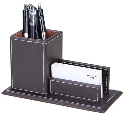 Immagine prodotto di Solidchoice - Portapenne creativo con supporto per biglietti da visita, color marrone