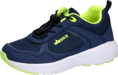 Produktbild von LICO Burschen Sportschuh dunkelblau/Lemon mit weißer Sohle und Gummisenkel 36