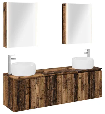 Productafbeelding van vidaXL Badkamerkast-set, 5 stuks, gerecycled hout, houtvezel