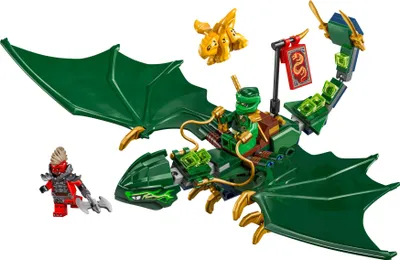 Produktbild von LEGO NINJAGO Lloyds grüner Walddrache - Spielzeug Drache mit 2 Minifiguren - Drachenfigur mit beweglichem Schwanz, Hals, Beine & Flügel - Geschenkidee für Jungen und Mädchen ab 6 Jahren 71829