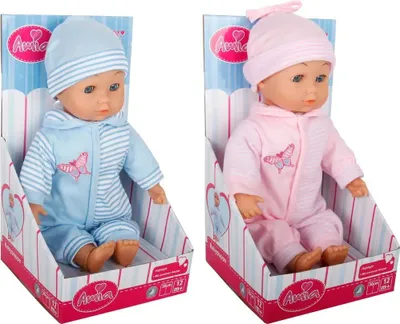 Zdjęcie produktu dla AM soft baby ok. 30 cm, 2 różne kolory: różowy i niebieski, 1 szt