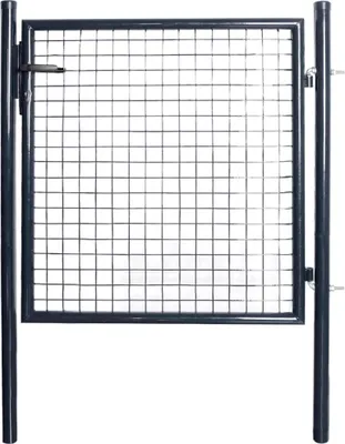 Immagine prodotto di The Living Store Cancello da giardino a rete in acciaio zincato 85,5x100 cm Grigio