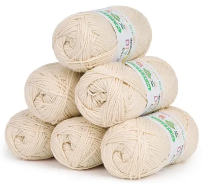 Produktbild von Häkelgarn Baumwolle 6 x 50g Cremiges Gelb 100% Baumwolle 1,5mm