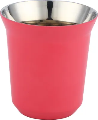 Imagen del producto de Taza de café de doble pared, acero inoxidable 304, con aislamiento térmico, para utensilios de cocina, color rosa, capacidad de 160 ml