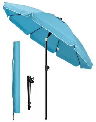 Produktbild von VOUNOT® Sonnenschirm Strandschirm 200cm mit Tragetasche und Bodenanker Türkis