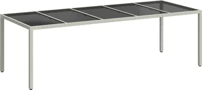 Obrázok produktu pre vidaXL Záhradný stôl biely 250x100x75 cm Polyratan a tvrdené sklo