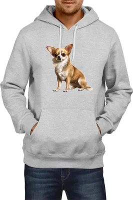 Produktbild von Herren Kapuzenpullover Dogs Breeds Chihuahua Dog Breed 006, Man XL / Grau