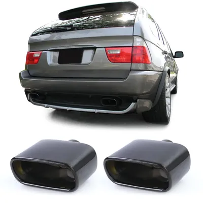 Produktbild von Auspuff Endrohre Sport Optik Edelstahl Schwarz passend für BMW X5 E53 99-06