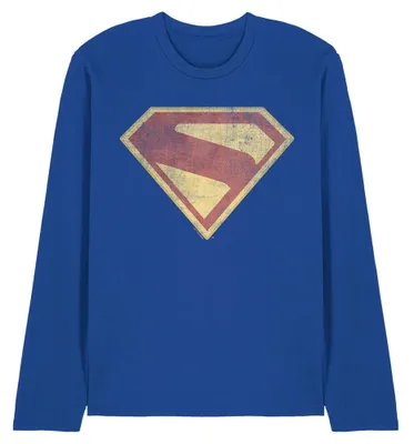 Produktbild von Superman - T-Shirt für Herren/Damen Uni, Langärmlig TV40943 (M) (Königsblau)