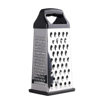 Produktbild von 4-seitige Vierkantreibe aus Edelstahl 24cm – Universal-Küchenreibe für feine & grobe Raspeln, Hobel & Püree – Rutschfest & Ergonomisch