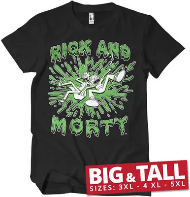 Produktbild von Rick And Morty Splash Big & Tall T-Shirt - 5XL - Black