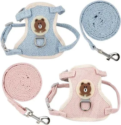 Produktbild von Famanu Konijnenriemen Verstellbares Kaninchen Geschirr mit Leine - Weiche Kaninchenaccessoires für Katzen, kleine Hunde und andere Haustiere - Blau