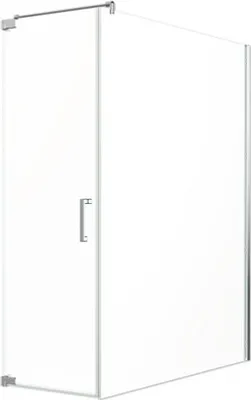 Produktbild von Jungborn Duschtür mit Seitenwand SETTE Drehtür links Seitenwand rechts 70 x 100 cm Profilfarbe chrom Klarglas mit schmut