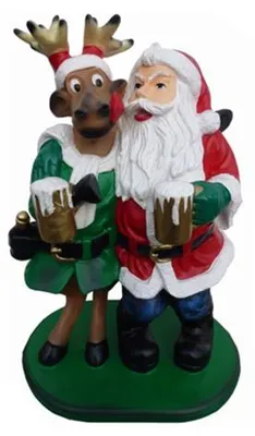 Productafbeelding van Kerstdecoratie: Rudolf het rendier, figuur, standbeeld, kerstman, decoratie, 58 cm