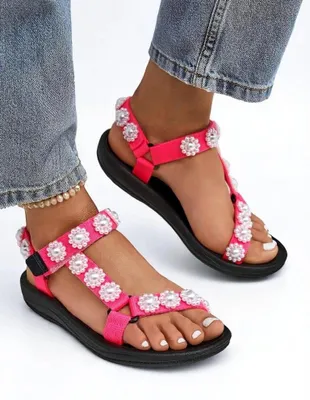 Produktbild von Sandalen Livia Rosa – Bequeme Royalfashion Damen Sandalen mit Perlenstrass, Größe 37