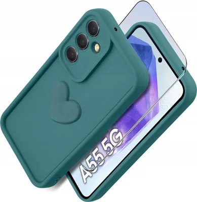 Obrázek produktu pro Pouzdro pro Samsung A55 5G silikonové MATOVÉ srdce + Ochranné sklo na displej 9H