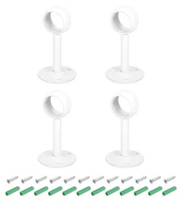 Gardinenstangenhalter 4er-Set, Edelstahl, 25 mm, weiß