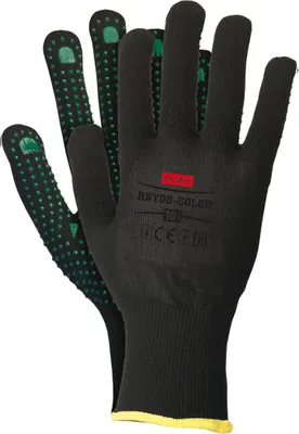 Produktbild von Arbeitshandschuhe mit PVC Noppen schwarz 10