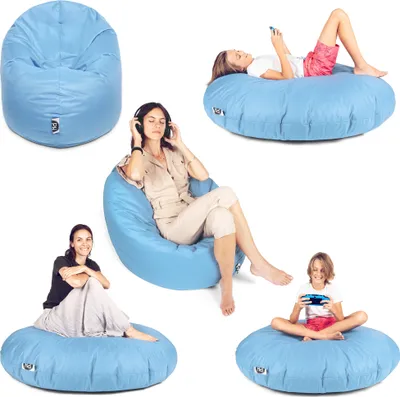 Produktbild von Sit&Joy Sitzsack 2 in 1 Sitzkissen Bodenkissen für Erwachsene & Kinder - Gaming mit Füllung Kissen Sessel BeanBag in 3 Größen und 27 Farben erhältlich mit Reißverschluss (Ø 145cm)