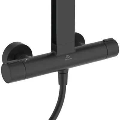 Immagine prodotto di Set doccia superiore Alu+, nero, diametro soffione: 26 cm