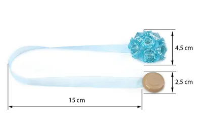 Produktbild von Dekorative Vorhangklemme mit Magnet – 31, Blumenmuster, Blau