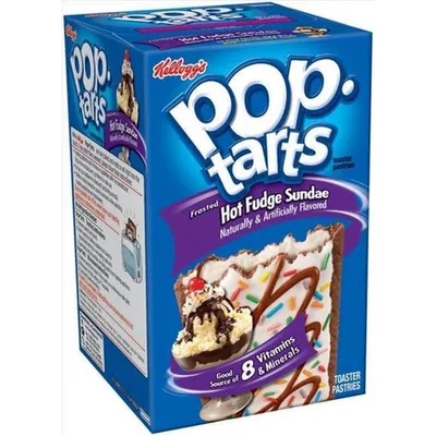 Produktbild von Kelloggs Pop-Tarts Frosted Hot Fudge Sundae (Vanille-Füllung mit Eisgeschmack), 8 Stück