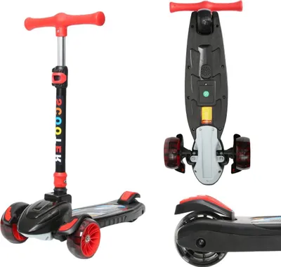 Produktbild von Habib Train Scooter Kinderroller | 3-Rad, LED-Licht & Faltbar: Schwarz