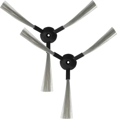 Produktbild von vhbw 2x Seitenbürste kompatibel mit MyGenie XR210 Saugroboter - Reinigungsbürsten Set, schwarz / grau, 3-armig