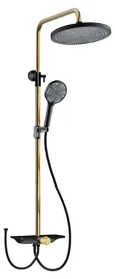 Produktbild von Duschsystem, verstellbare Duschsäule, Regendusche, gold