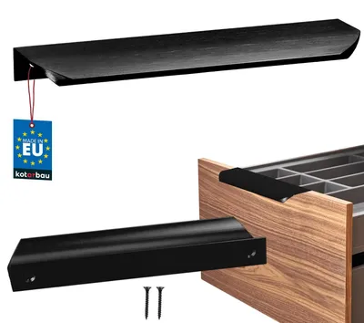 Produktbild von KOTARBAU® Möbelgriff Schrankgriffe 180 mm Schwarz Matt ZnAl Hinterschraubgriffe Kantengriff Schubladengriffe Küche Modern