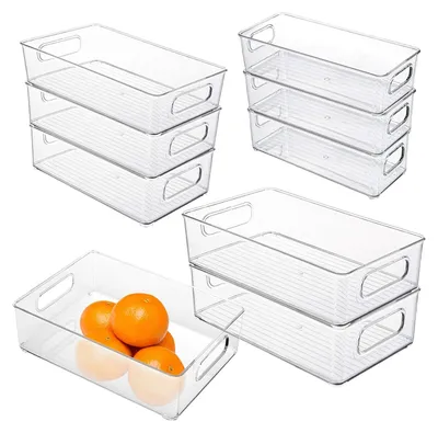Koelkast-Organizer-Set, 9 Stück, transparent, stapelbar, 3 Größen