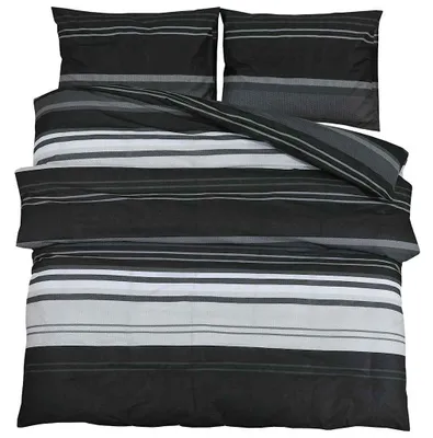 Produktbild von vidaXL Bettwäsche-Set Schwarz und Weiß 135x200 cm Baumwolle