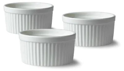Immagine prodotto di Set di stampini Lacor, set da 3 pezzi, porcellana bianca, Ø 9 cm, adatti al forno e al microonde