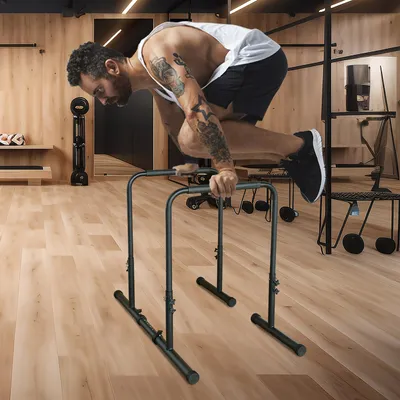 Obrázek produktu pro MODFU Dip-Station, posilovací zařízení s maximální nosností 249 kg, ostatní fitness vybavení s protiskluzovými gumovými rohy, černá