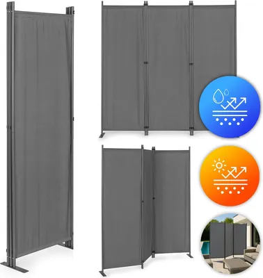 Productafbeelding van Opvouwbare tuin- en kamerdivider met 3 panelen, 167x164 cm, MultiGarden, grijs