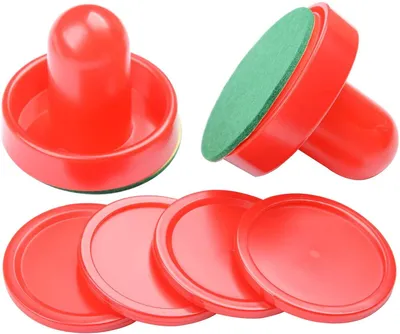Obrázek produktu pro Pohonné prvky pro stolní hokej, 2 kusy, průměr 60 mm, včetně 4 červených kotoučů jako náhradní