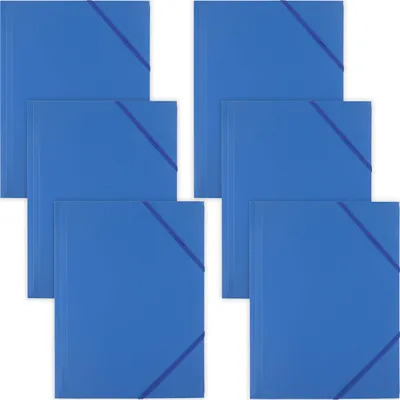 Produktbild von D.RECT 9084 6 Stück Sammelmappe, Postmappe aus PP mit Gummiband, Gummizugmappe aus plastik Blau