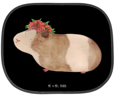 Produktbild von Mr. & Mrs. Panda Auto Sonnenblende Meerschweinchen Weisheit - Schwarz - Geschenk, Sonnenschutz, Hitzeschutz, Motivation, blendschutz, Spruch, Wunderland, Fenster, Wunder