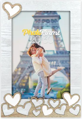Immagine prodotto di Portafoto ZEP Lavinia 10x15 cm in legno con applicazioni a cuore