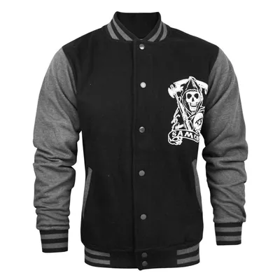 Productafbeelding van Sons Of Anarchy heren collegejas met schedelmotief, model NS4973 (maat S), grijs/zwart